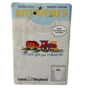 Good Shepherd Anywears Train Counted Crosstitch Kit 1988 Vintage #83646 NEW